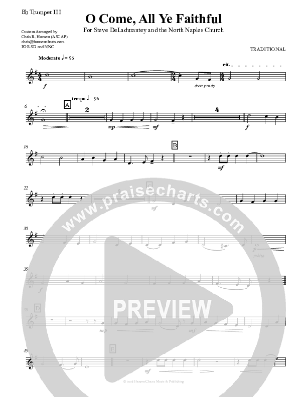 O Come All Ye Faithful Trumpet 3 (Chris Hansen)