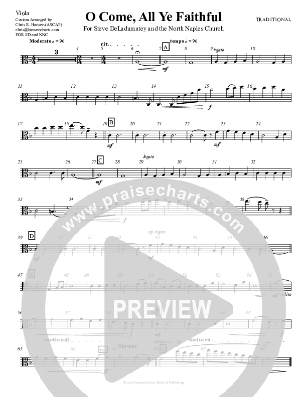 O Come All Ye Faithful Viola (Chris Hansen)