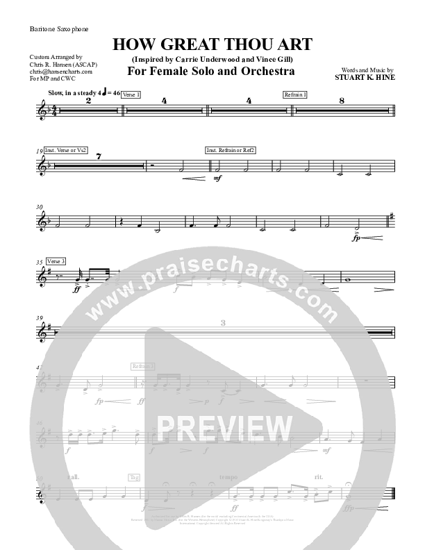 How Great Thou Art Bari Sax (Chris Hansen)