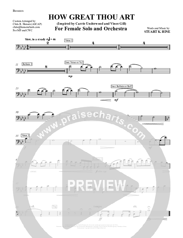 How Great Thou Art Bassoon 1/2 (Chris Hansen)