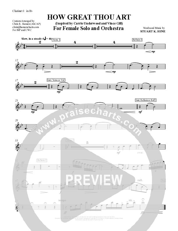 How Great Thou Art Clarinet (Chris Hansen)