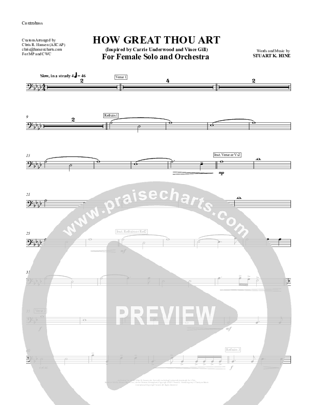 How Great Thou Art Contrabass (Chris Hansen)