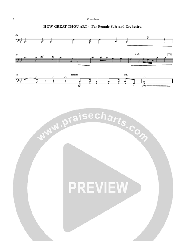 How Great Thou Art Contrabass (Chris Hansen)