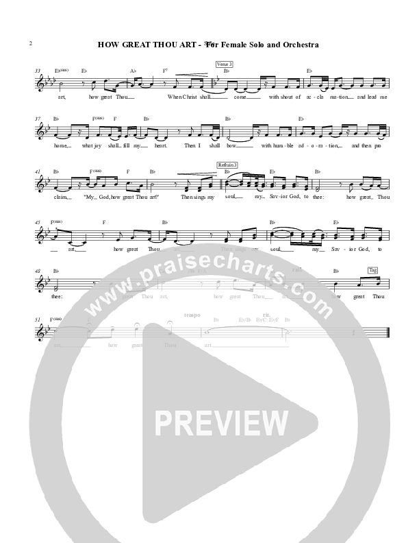 How Great Thou Art Female Solo (Chris Hansen)