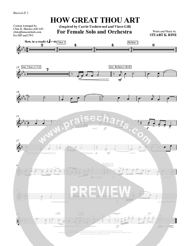 How Great Thou Art French Horn (Chris Hansen)