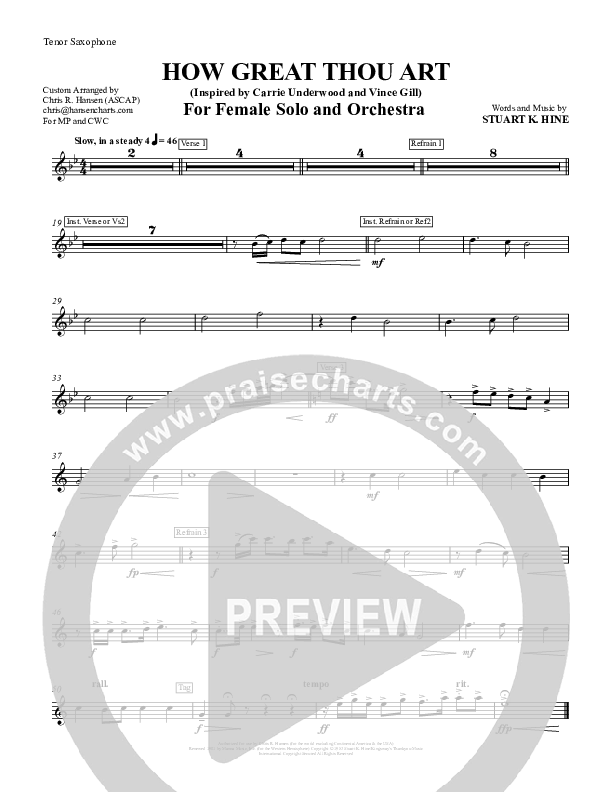 How Great Thou Art Tenor Sax 2 (Chris Hansen)