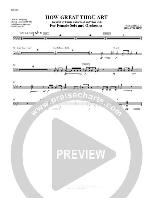 How Great Thou Art Timpani (Chris Hansen)