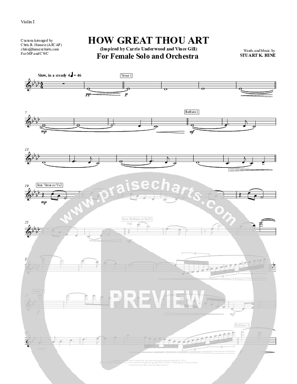 How Great Thou Art Violin 1 (Chris Hansen)