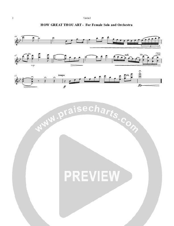 How Great Thou Art Violin 1 (Chris Hansen)