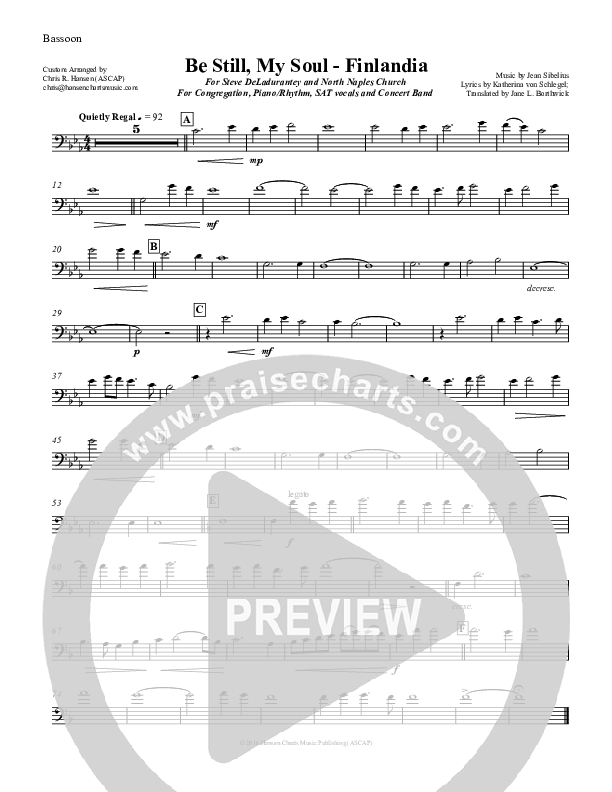 Be Still My Soul (Finlandia) Bassoon 1/2 (Chris Hansen)