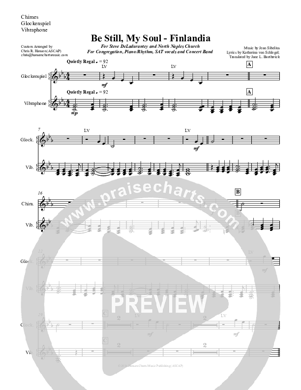 Be Still My Soul (Finlandia) Chimes/Glockenspiel (Chris Hansen)