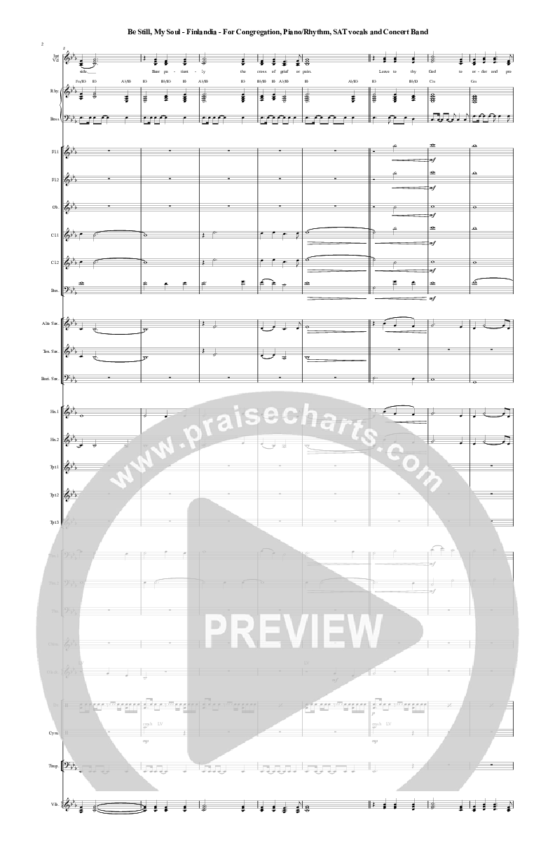 Be Still My Soul (Finlandia) Conductor's Score (Chris Hansen)