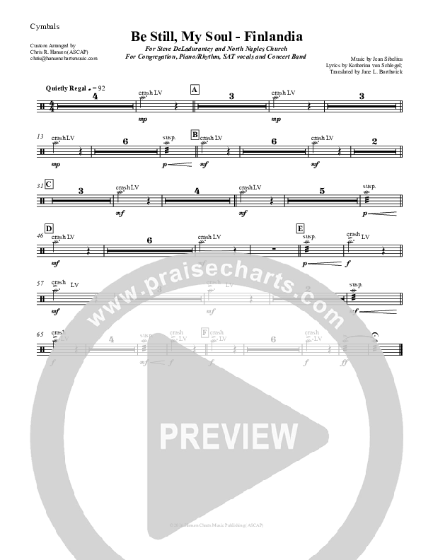 Be Still My Soul (Finlandia) Cymbals (Chris Hansen)