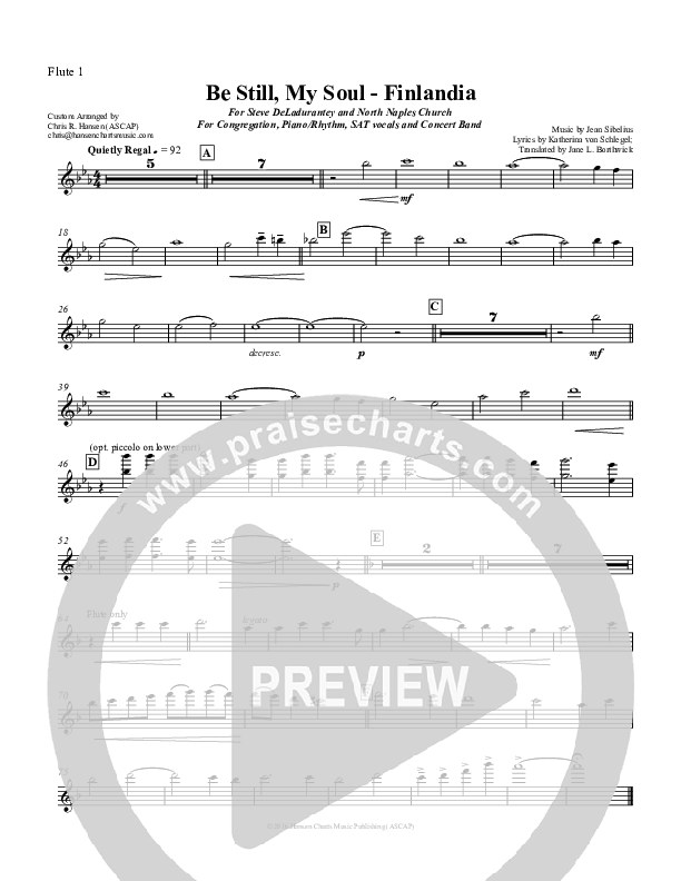 Be Still My Soul (Finlandia) Flute (Chris Hansen)