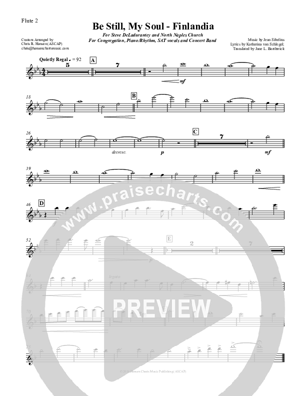 Be Still My Soul (Finlandia) Flute (Chris Hansen)