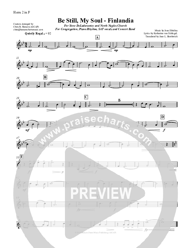 Be Still My Soul (Finlandia) French Horn 2 (Chris Hansen)