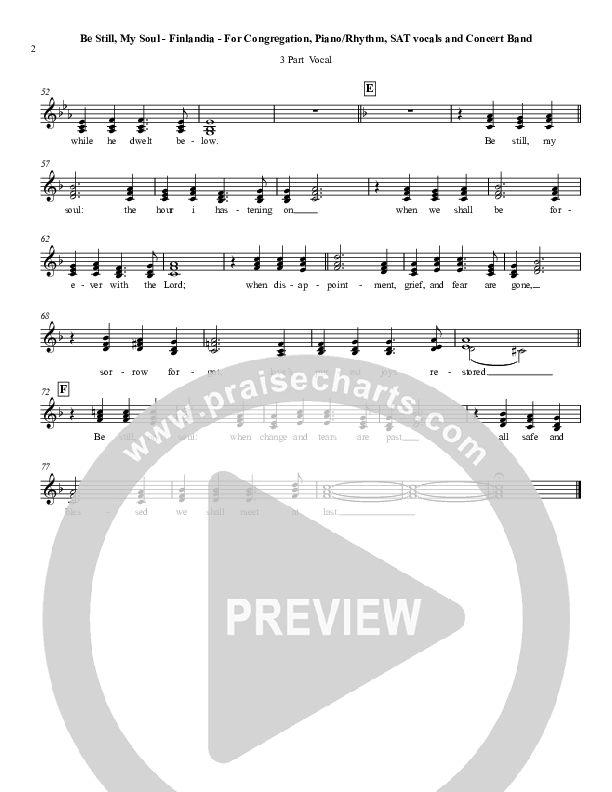 Be Still My Soul (Finlandia) Piano Sheet (Chris Hansen)