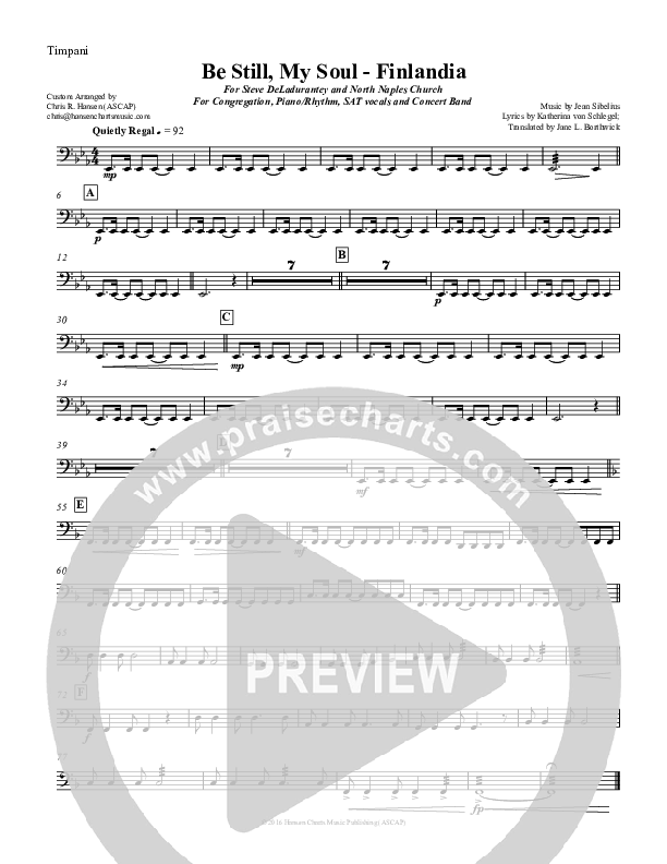 Be Still My Soul (Finlandia) Timpani (Chris Hansen)