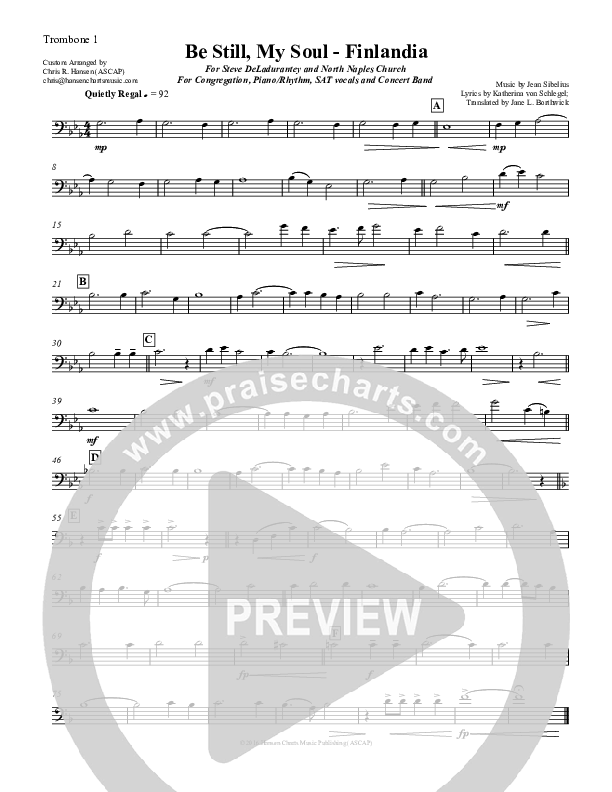 Be Still My Soul (Finlandia) Trombone 1 (Chris Hansen)