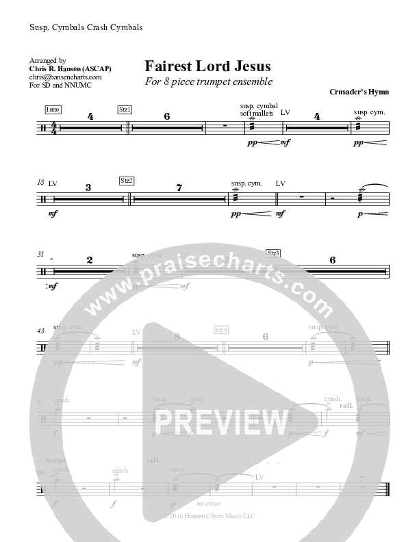 Fairest Lord Jesus Cymbals (Chris Hansen)