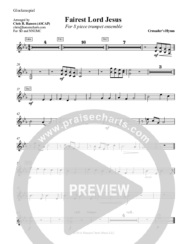 Fairest Lord Jesus Glockenspiel (Chris Hansen)