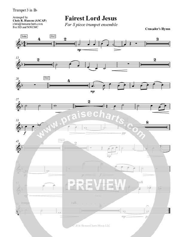 Fairest Lord Jesus Trumpet 3 (Chris Hansen)