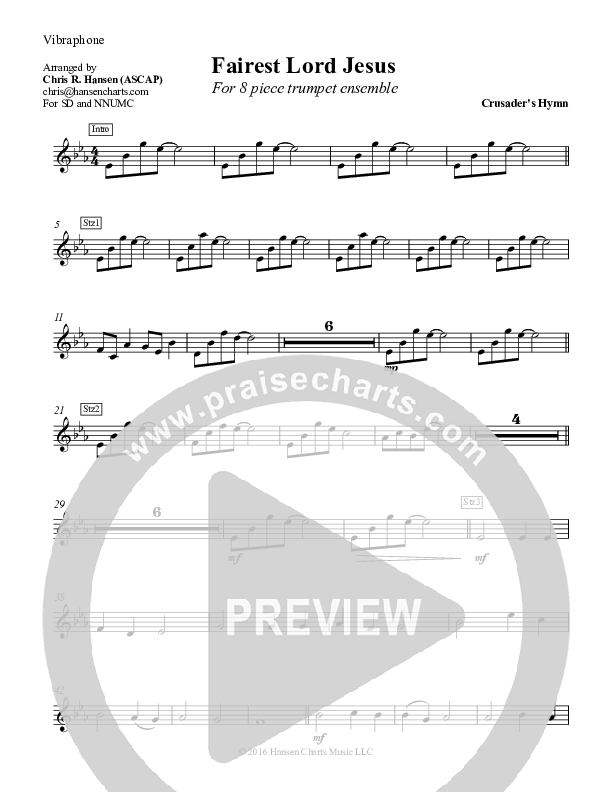 Fairest Lord Jesus Vibraphone (Chris Hansen)