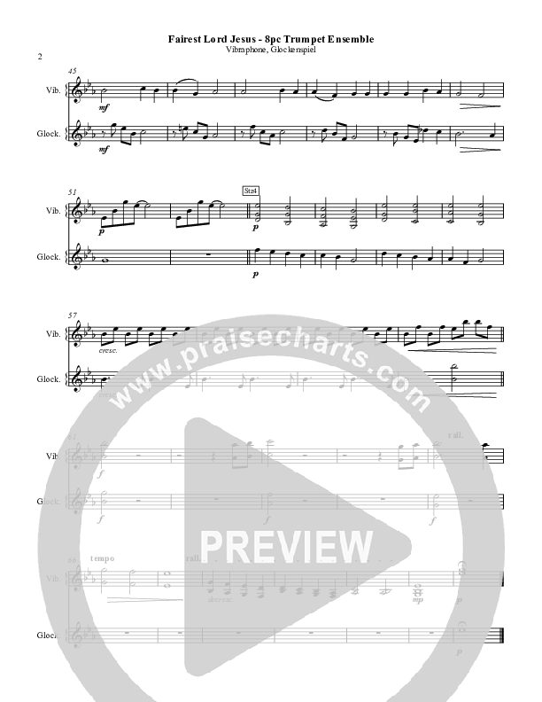 Fairest Lord Jesus Vibraphone/Glockenspiel (Chris Hansen)