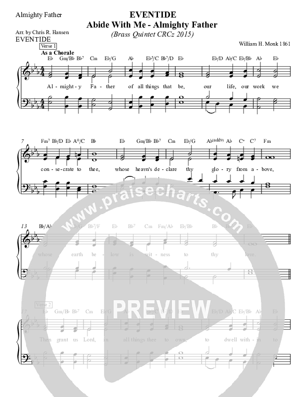 Eventide Choir Sheet (Chris Hansen)