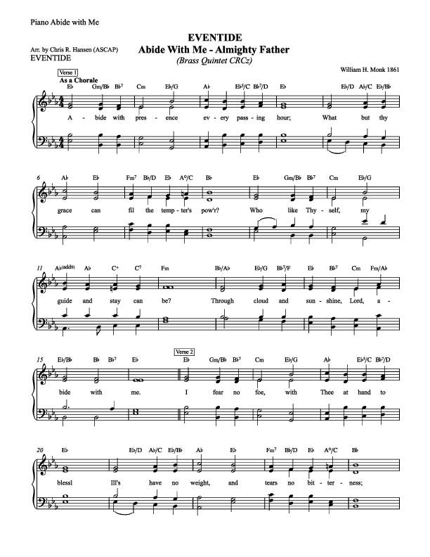 Eventide Piano/Vocal (Chris Hansen)