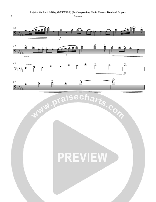 Rejoice The Lord Is King Bassoon (Chris Hansen)