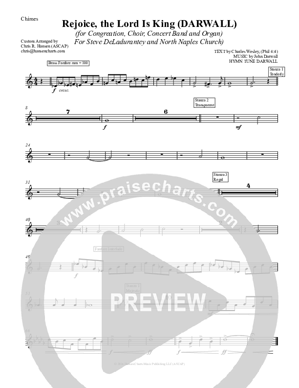 Rejoice The Lord Is King Chimes (Chris Hansen)