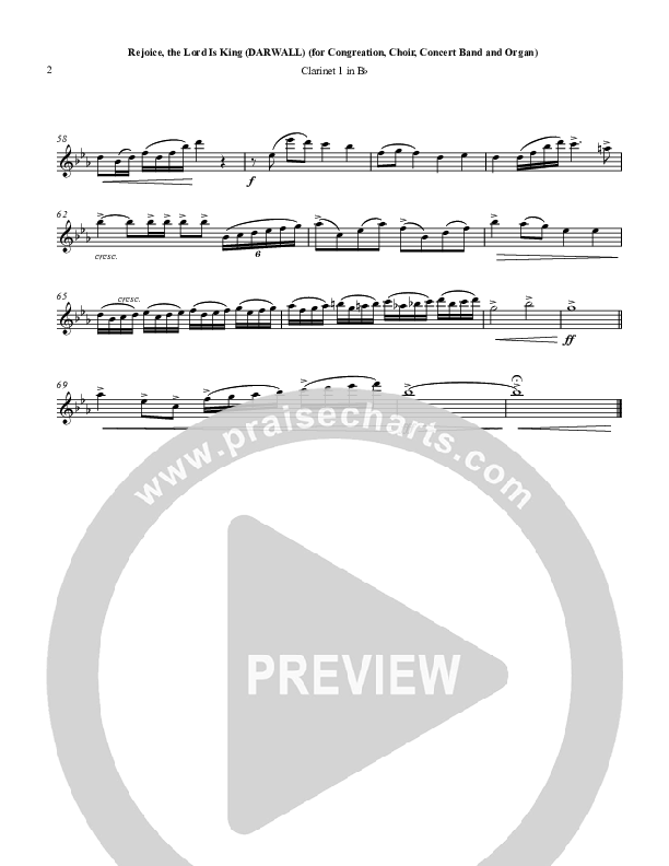 Rejoice The Lord Is King Clarinet 1/2 (Chris Hansen)