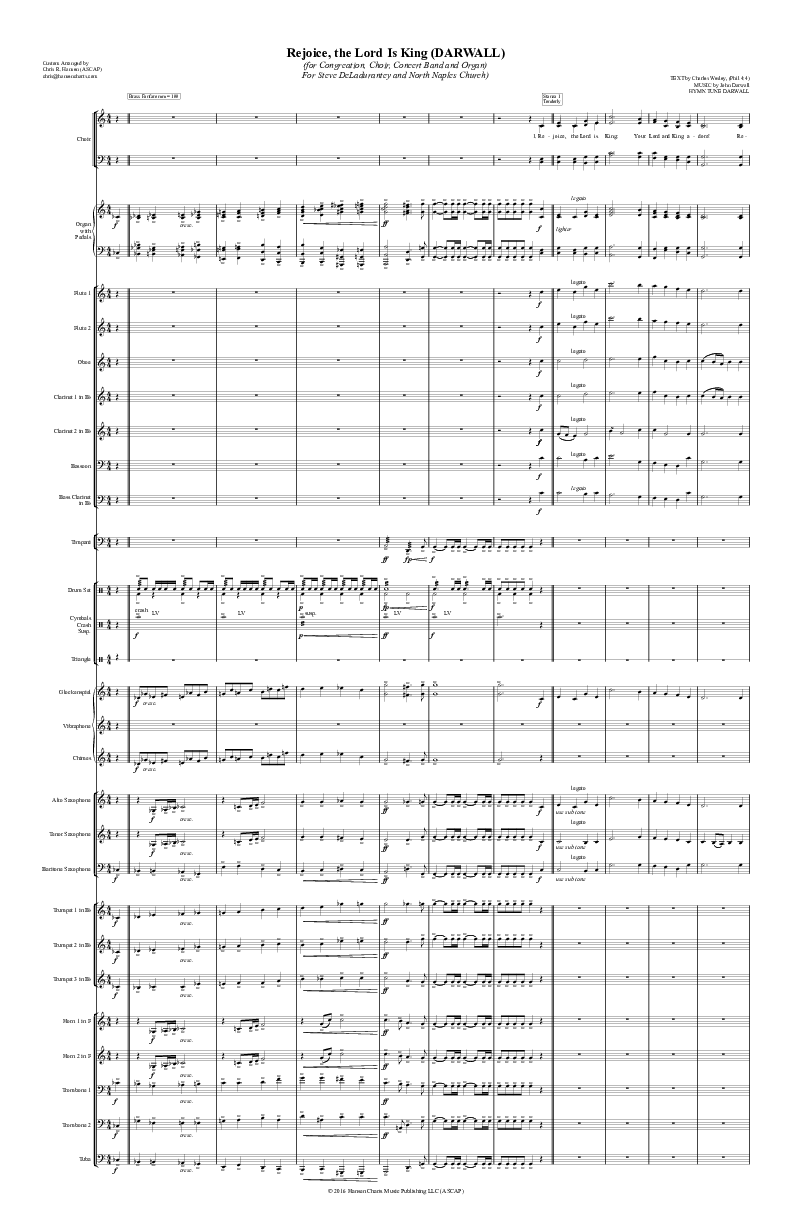 Rejoice The Lord Is King Orchestration (Chris Hansen)
