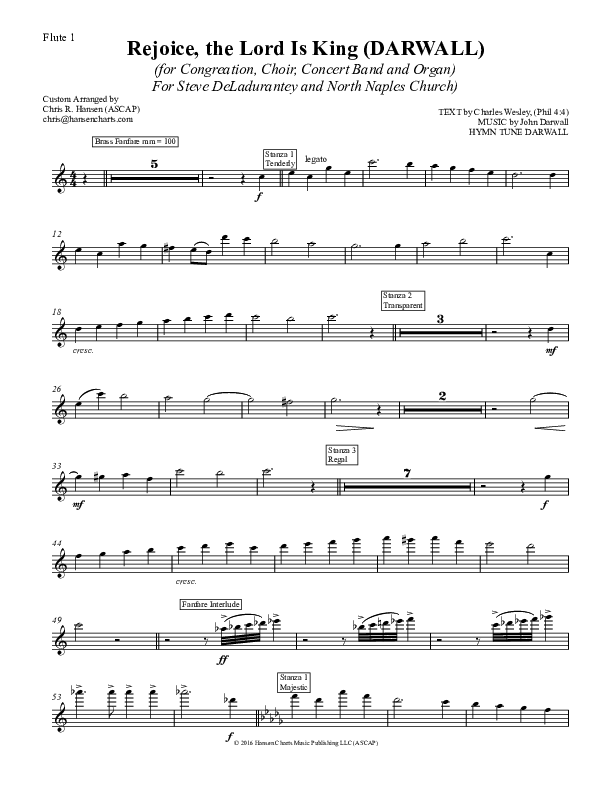 Rejoice The Lord Is King Flute 1/2 (Chris Hansen)