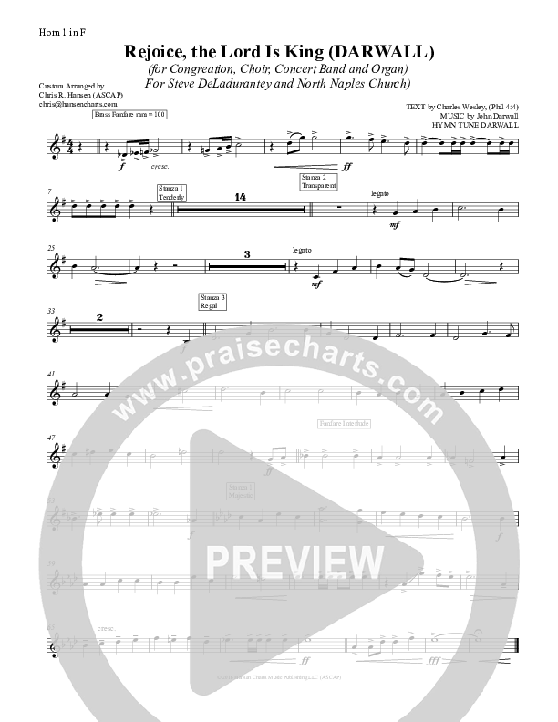 Rejoice The Lord Is King French Horn 1 (Chris Hansen)