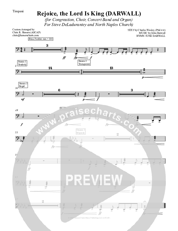 Rejoice The Lord Is King Timpani (Chris Hansen)