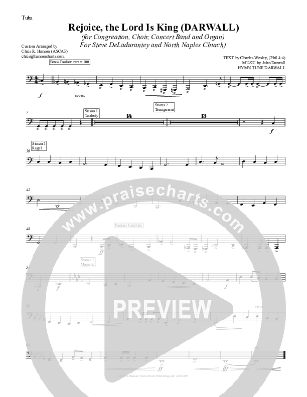 Rejoice The Lord Is King Tuba (Chris Hansen)