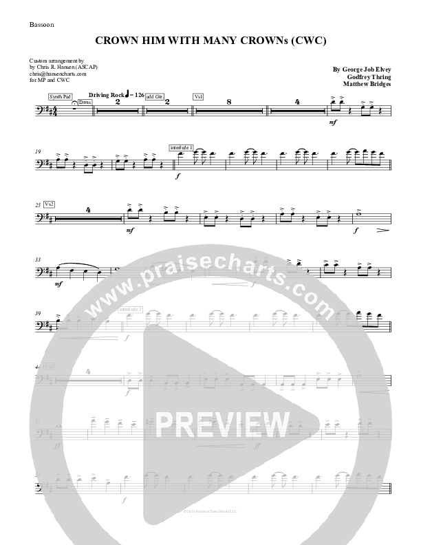 Crown Him With Many Crowns Bassoon (Chris Hansen)