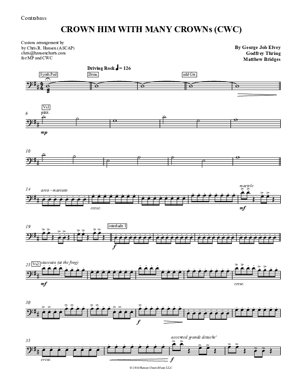Crown Him With Many Crowns Contrabass (Chris Hansen)