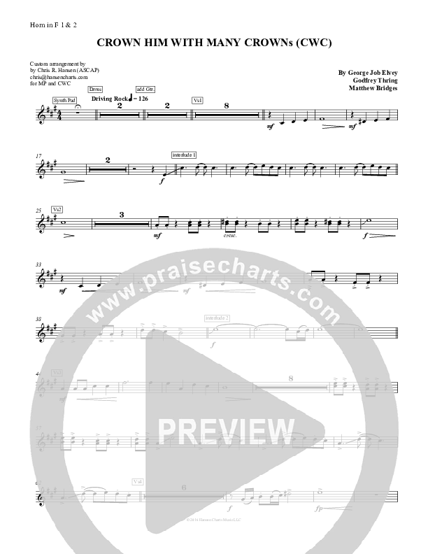Crown Him With Many Crowns French Horn 1/2 (Chris Hansen)