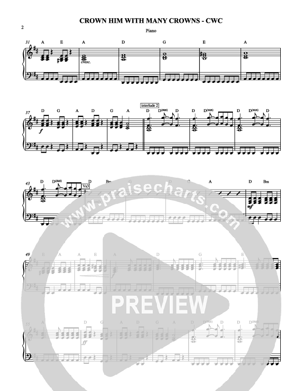 Crown Him With Many Crowns Piano Sheet (Chris Hansen)