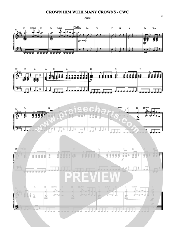 Crown Him With Many Crowns Piano Sheet (Chris Hansen)