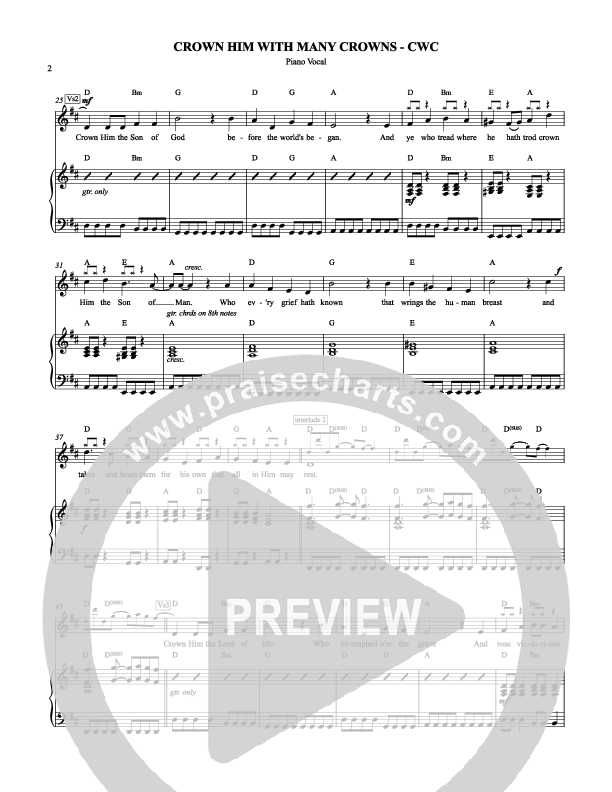 Crown Him With Many Crowns Piano/Vocal (Chris Hansen)