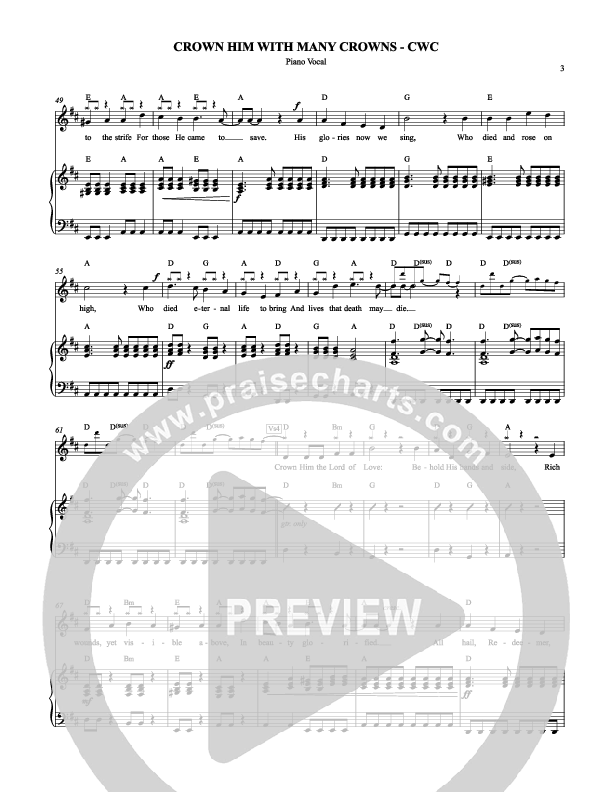 Crown Him With Many Crowns Piano/Vocal (Chris Hansen)