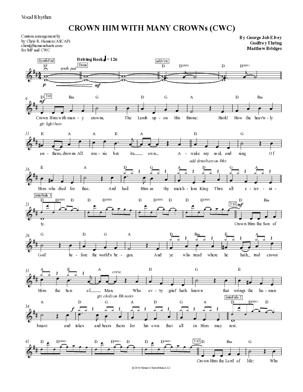 Crown Him With Many Crowns Rhythm/Vocal (Chris Hansen)
