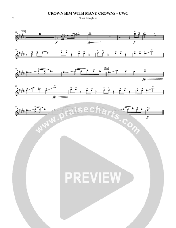 Crown Him With Many Crowns Tenor Sax 2 (Chris Hansen)