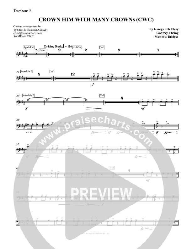 Crown Him With Many Crowns Trombone 2 (Chris Hansen)