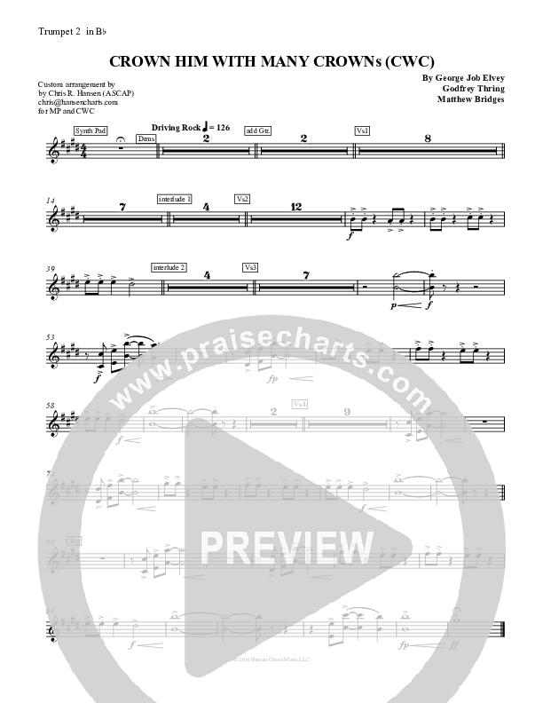 Crown Him With Many Crowns Trumpet 2 (Chris Hansen)