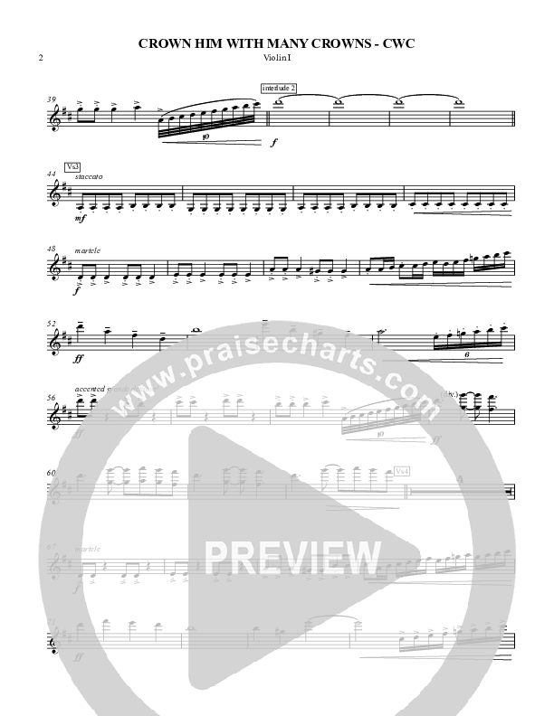 Crown Him With Many Crowns Violin 1 (Chris Hansen)